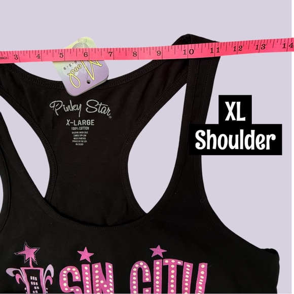 NWT SINCITY SIRENS - FEELING LUCKY? LAS VEGAS LONGBODY RACERBACK TANK PURPLE - Picture 12 of 12